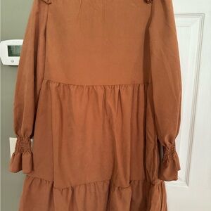 Rust Orange Long Sleeve Dress